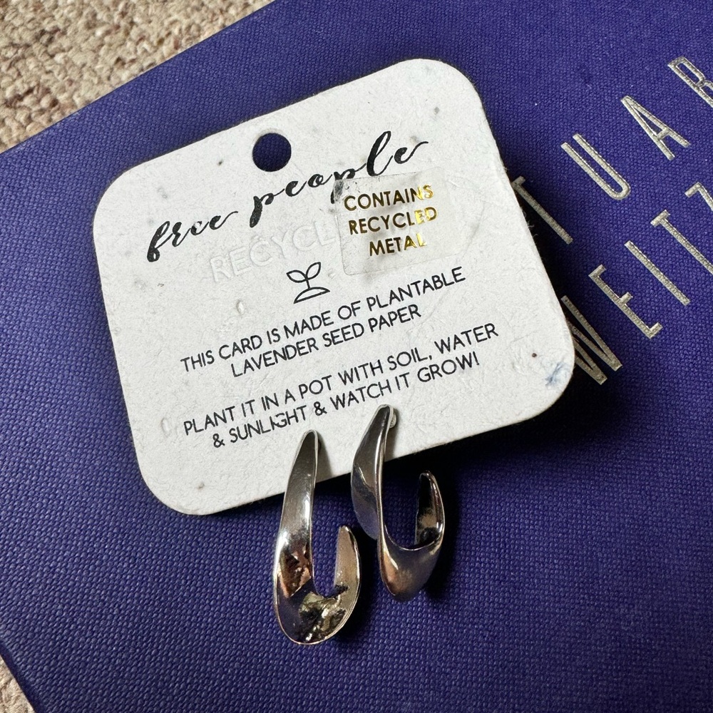 Free People Laura Recycled Earrings Twisted Hoop Style